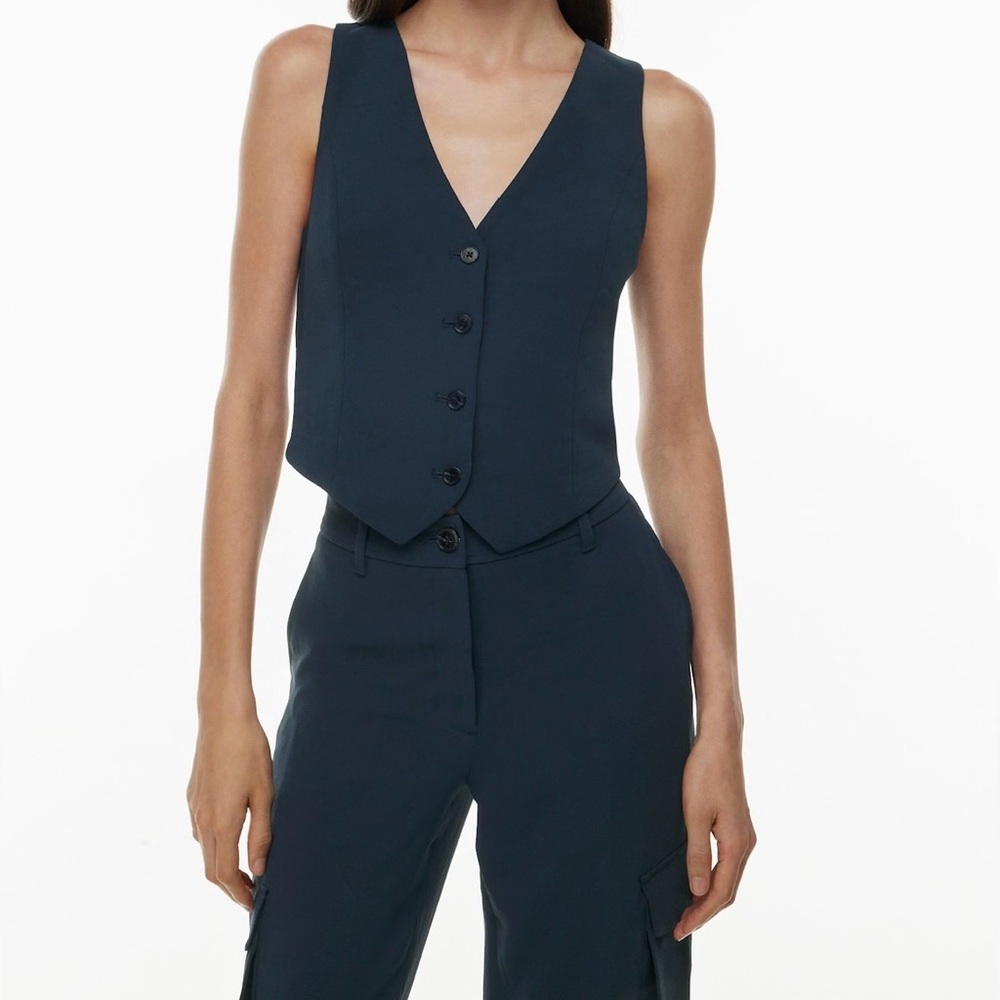 Wilfred Pacino Vest  Size 2 Navy Blue Aritzia
